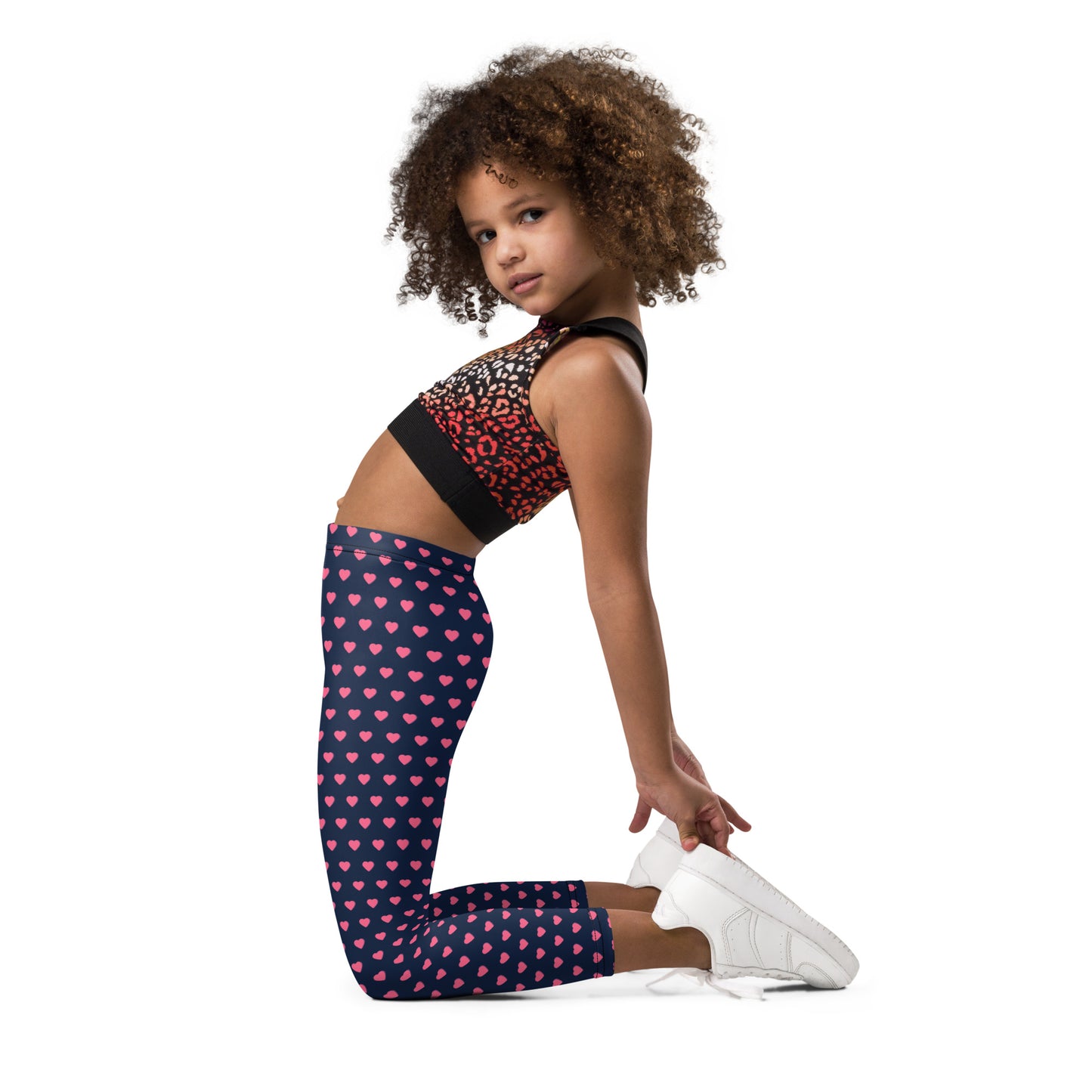 Kid's Leggings - Pink Hearts