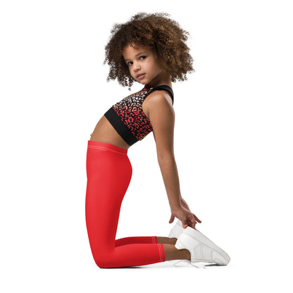 Kid's Leggings - Cherry Pop Red