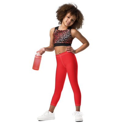Kid's Leggings - Cherry Pop Red