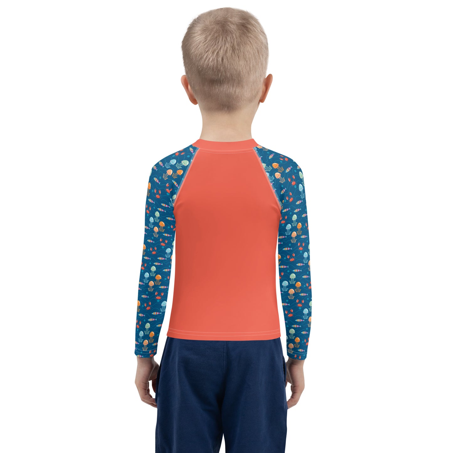 Kids Rash Guard - Ocean Explorer, Red
