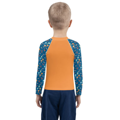 Kids Rash Guard - Ocean Explorer, Orange
