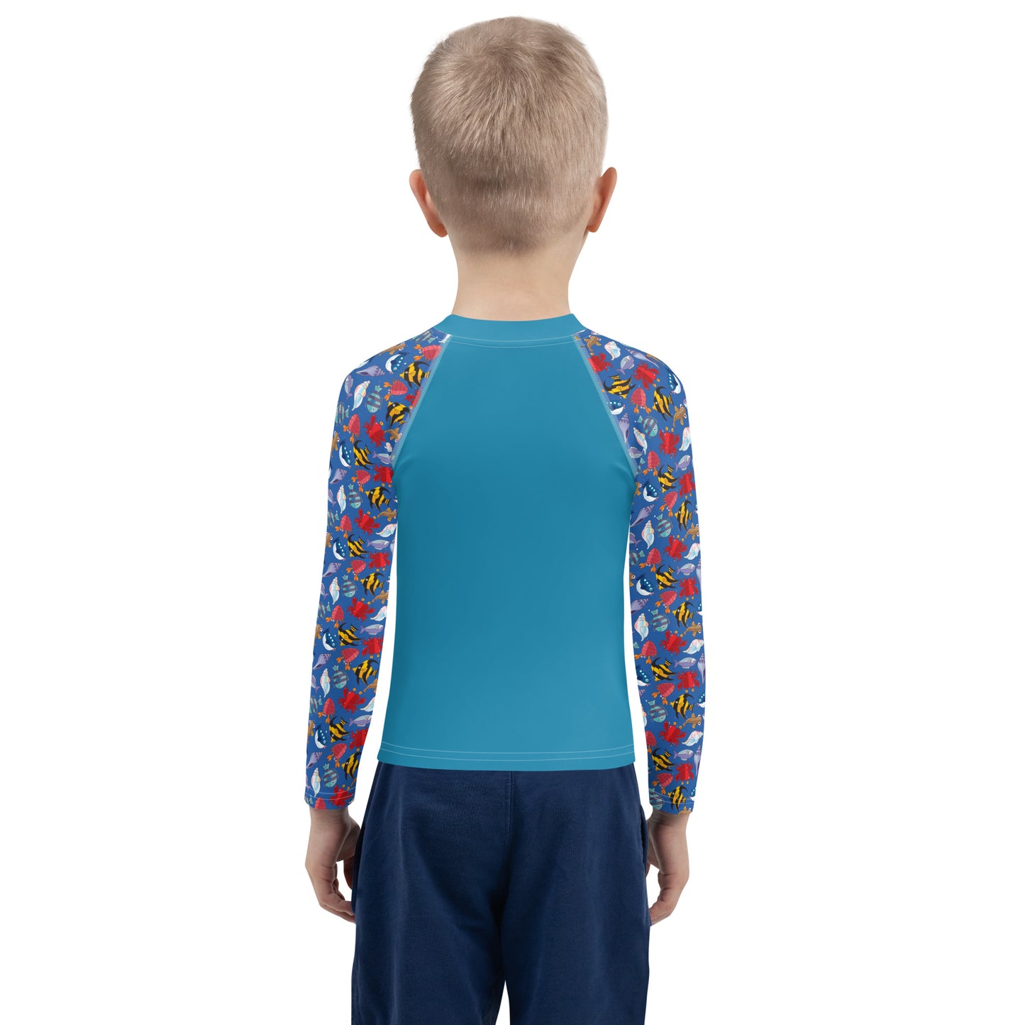 Kids Rash Guard - Wave Warrior, Blue