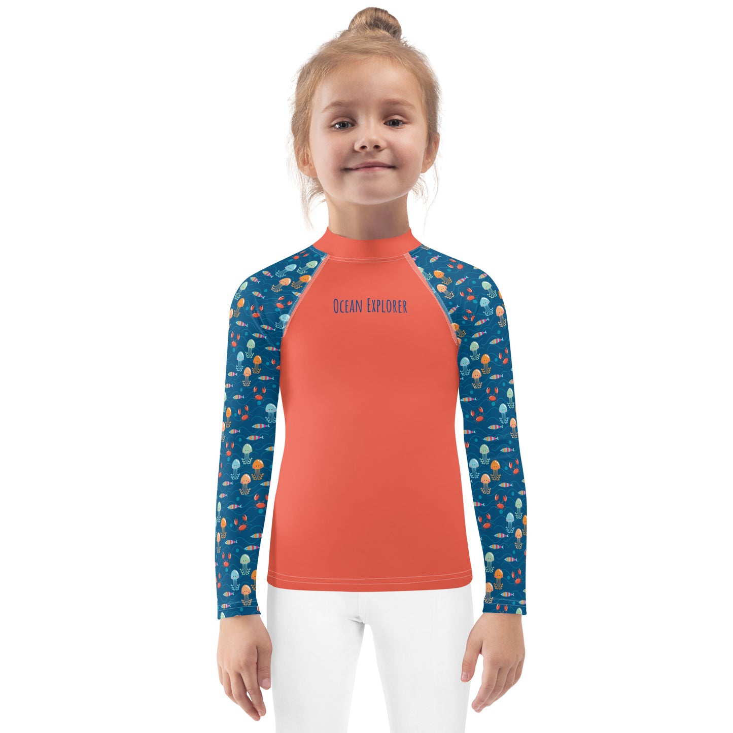 Kids Rash Guard - Ocean Explorer, Red