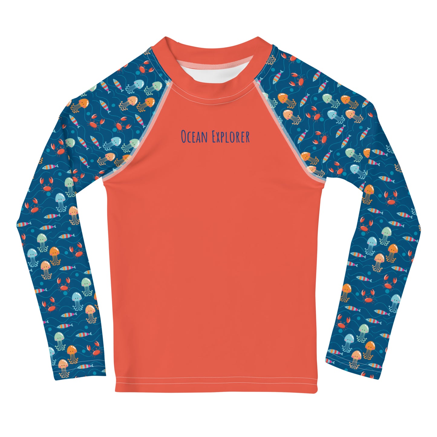 Kids Rash Guard - Ocean Explorer, Red