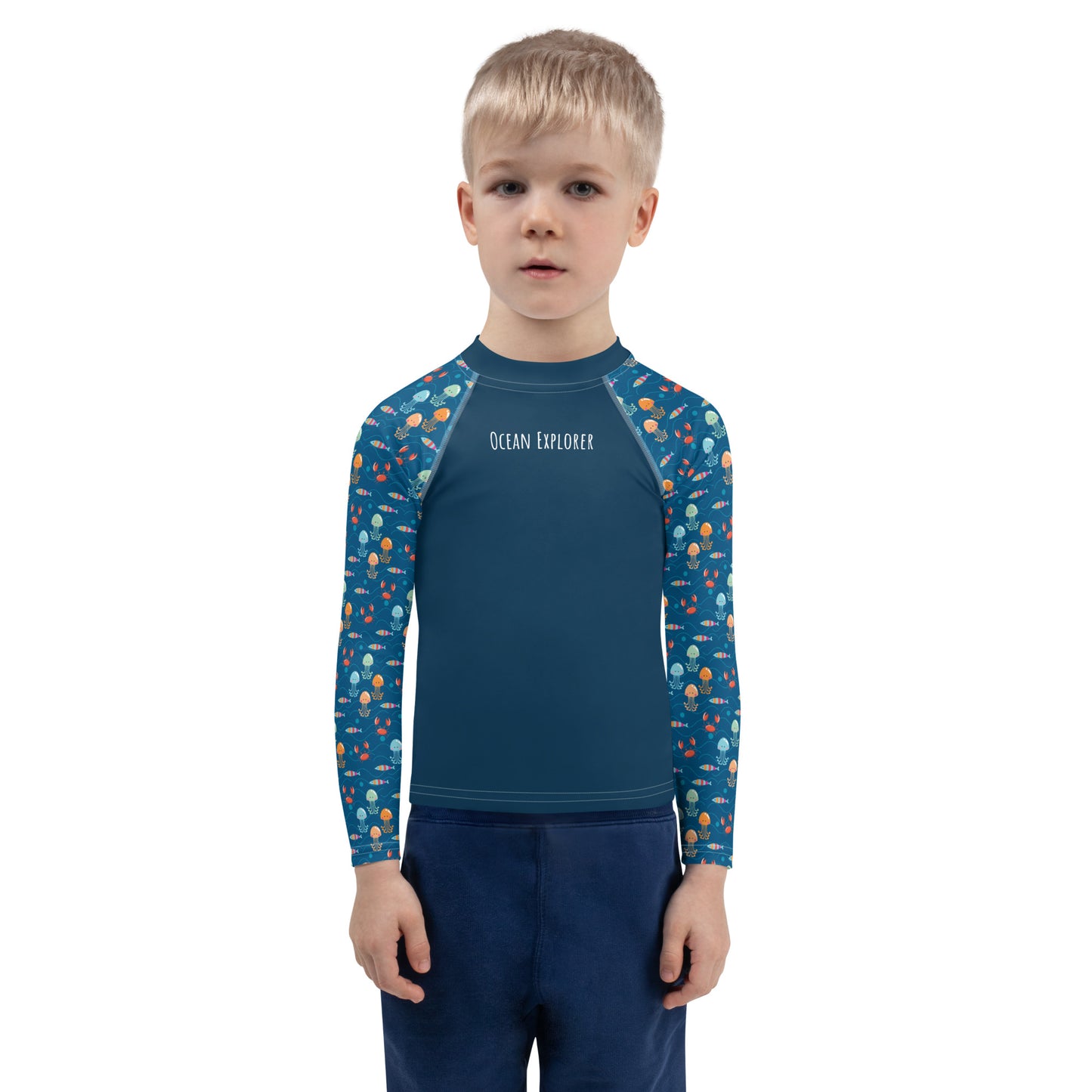 Kids Rash Guard - Ocean Explorer, Dark Blue