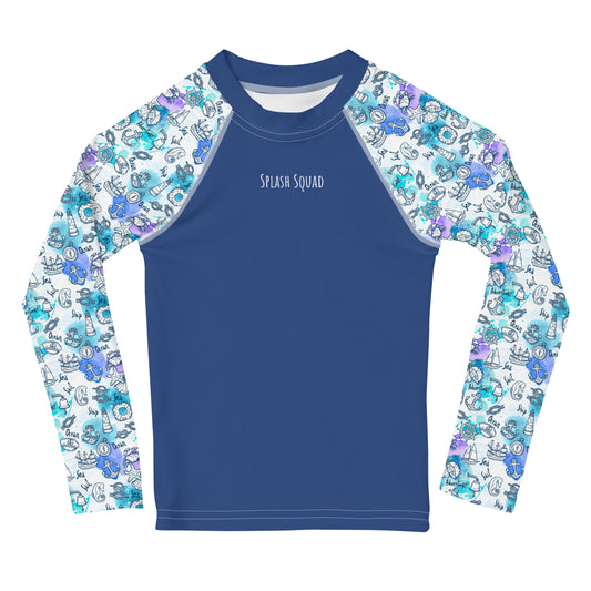 Kids Rash Guard - Splash Squad, Blue
