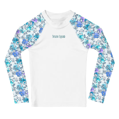 Kids Rash Guard - Splash Squad, White