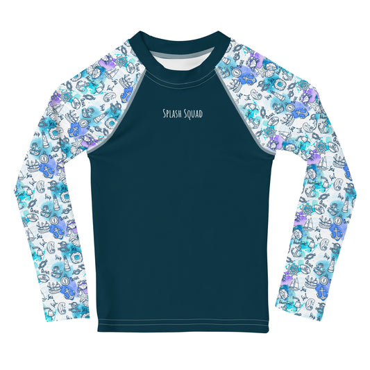 Kids Rash Guard - Splash Squad, Mystic Teal