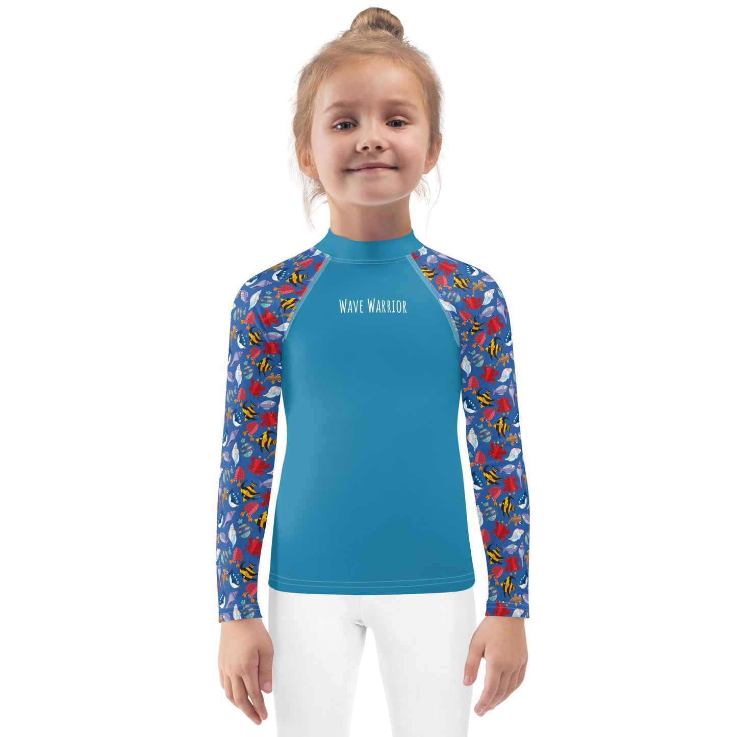 Kids Rash Guard - Wave Warrior, Blue