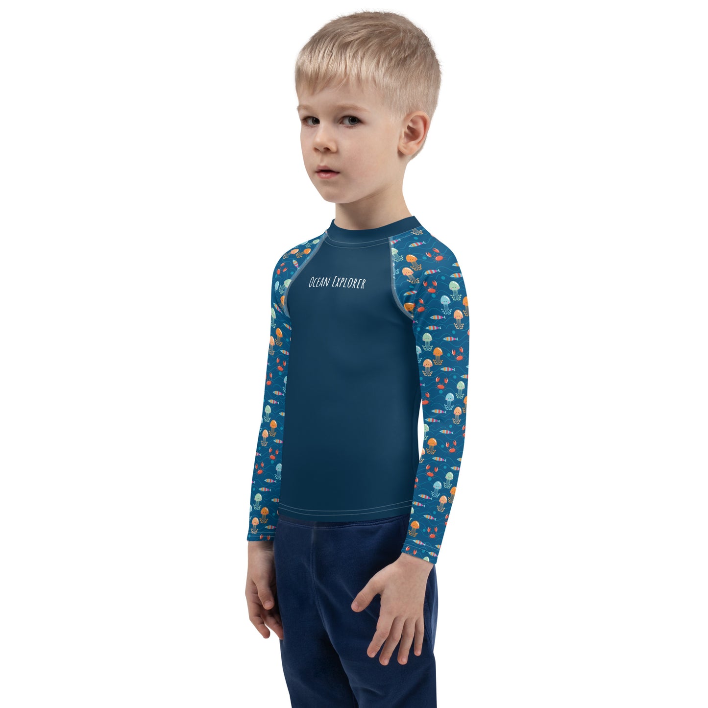 Kids Rash Guard - Ocean Explorer, Dark Blue