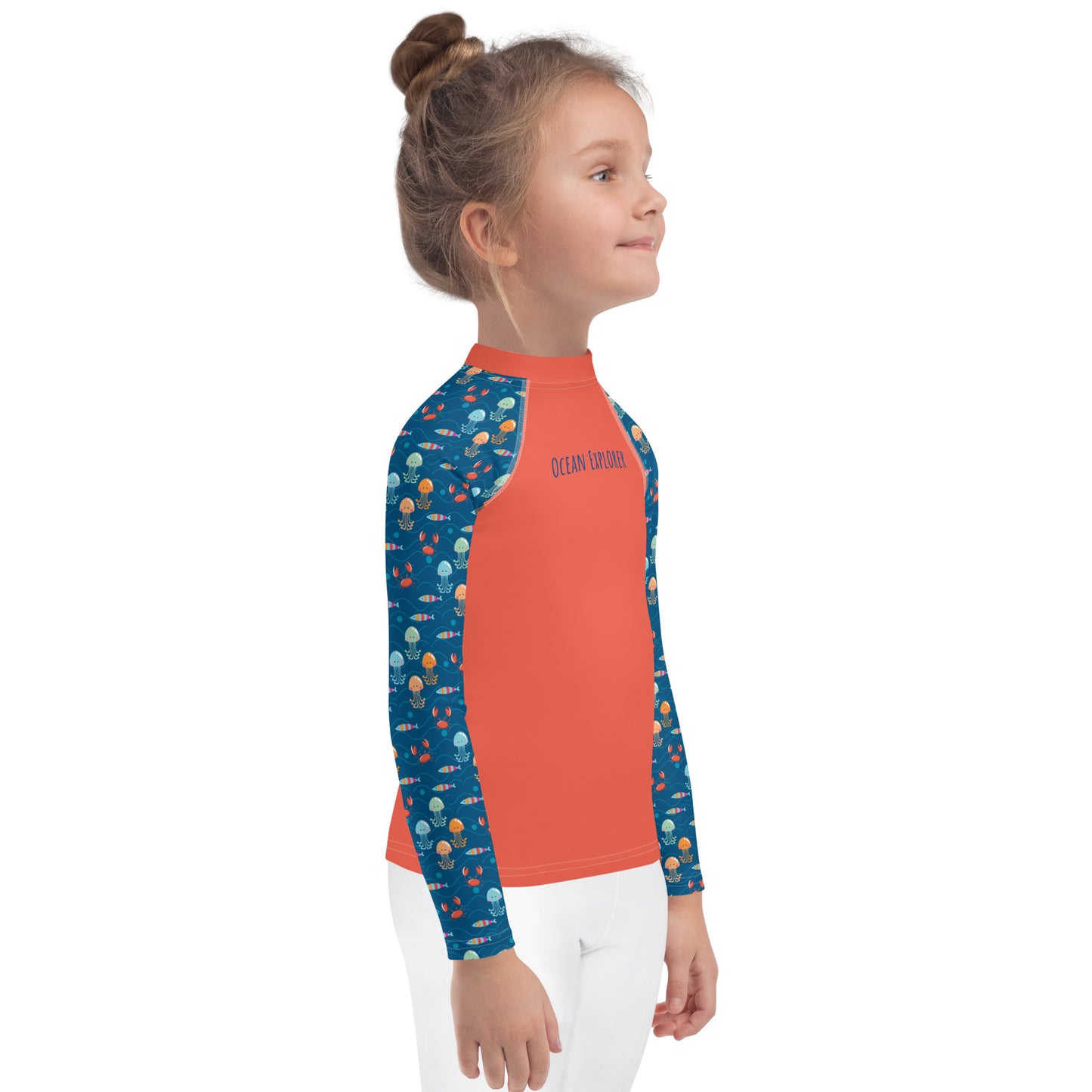 Kids Rash Guard - Ocean Explorer, Red