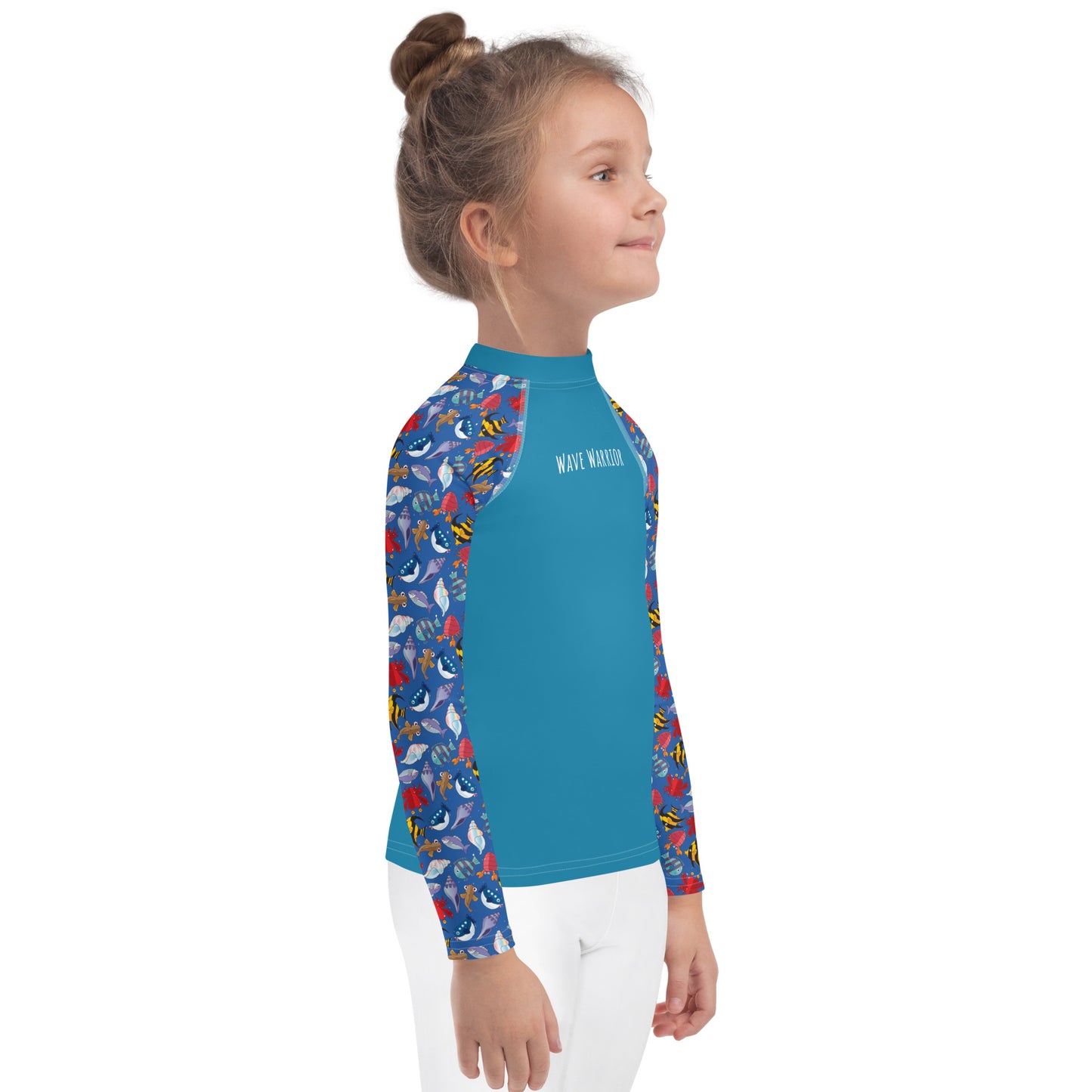 Kids Rash Guard - Wave Warrior, Blue