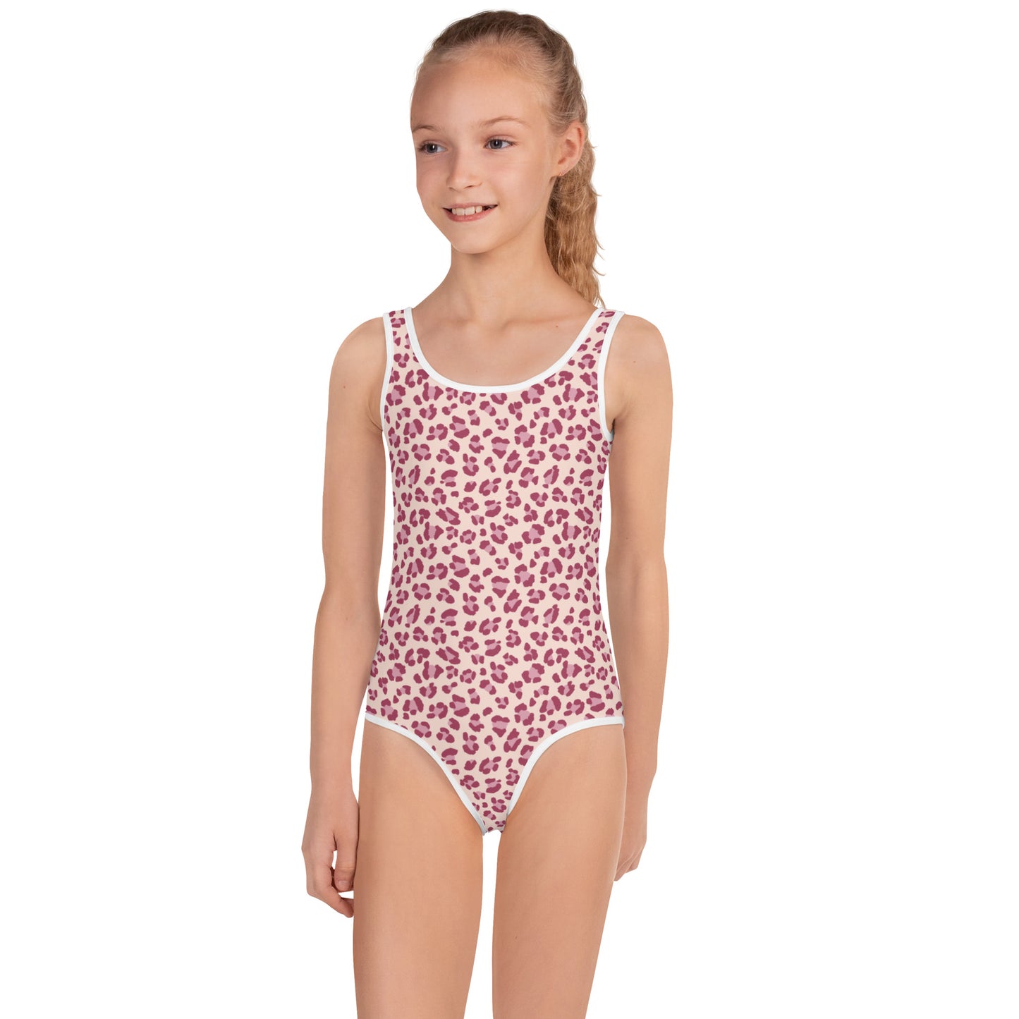 Kids Swimsuit - Pink Leopard Print