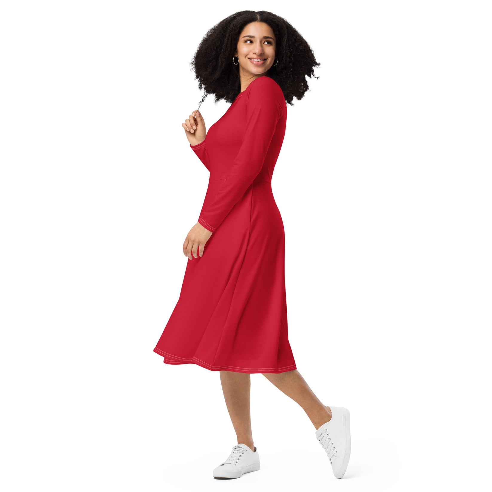 Women's Long Sleeve Midi Dress