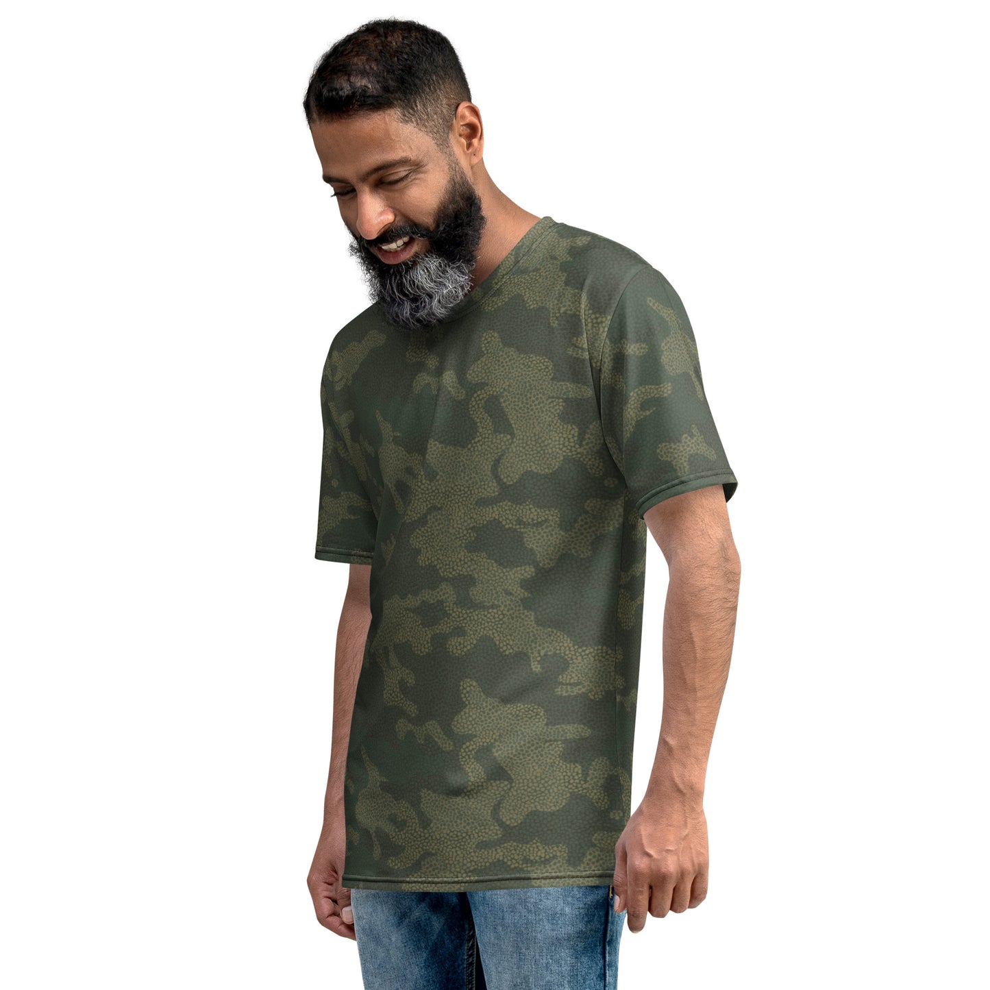 Klassischer Rundhalsausschnitt mit Camouflage-Muster