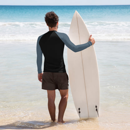 Men's Rash Guard - Black with Grey Sleeves