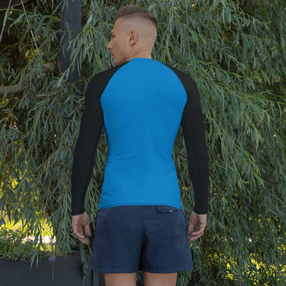 Men's Rash Guard - Royal Blue with Black Sleeves