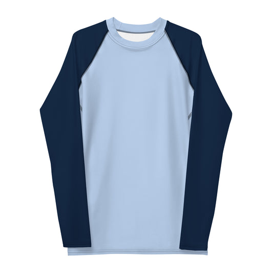 Rashguard für Herren – Hawkes-Blau mit marineblauen Ärmeln