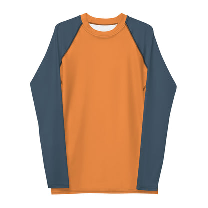Men's Rash Guard - Sea Buckthorn with Grey Sleeves