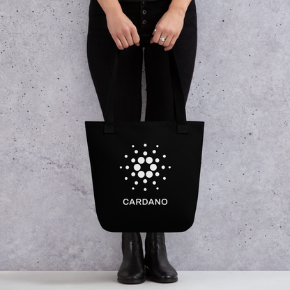 Tote Bag / Shoulder Bag - White Cardano Logo, Stacked