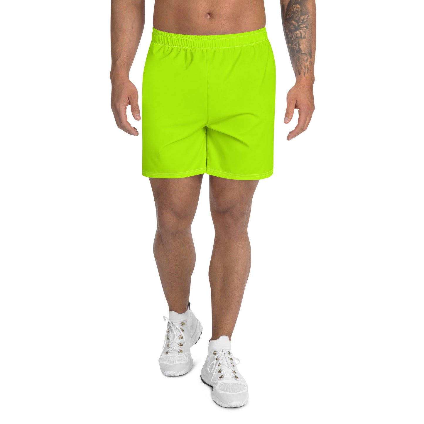 Men's Long Fit Performance Athletic Shorts - Neon Green