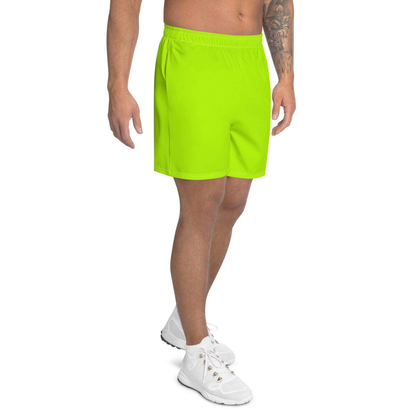 Men's Long Fit Performance Athletic Shorts - Neon Green