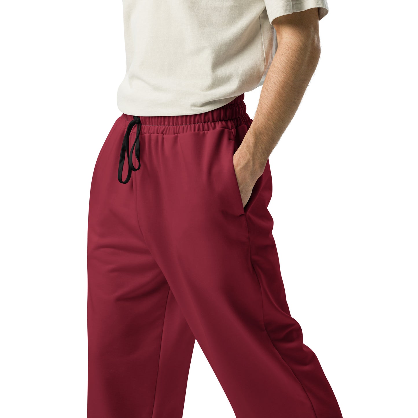 Men's Wide-Leg Joggers - Burgundy