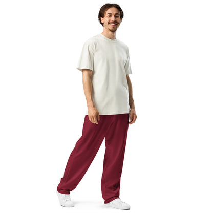 Men's Wide-Leg Joggers - Burgundy