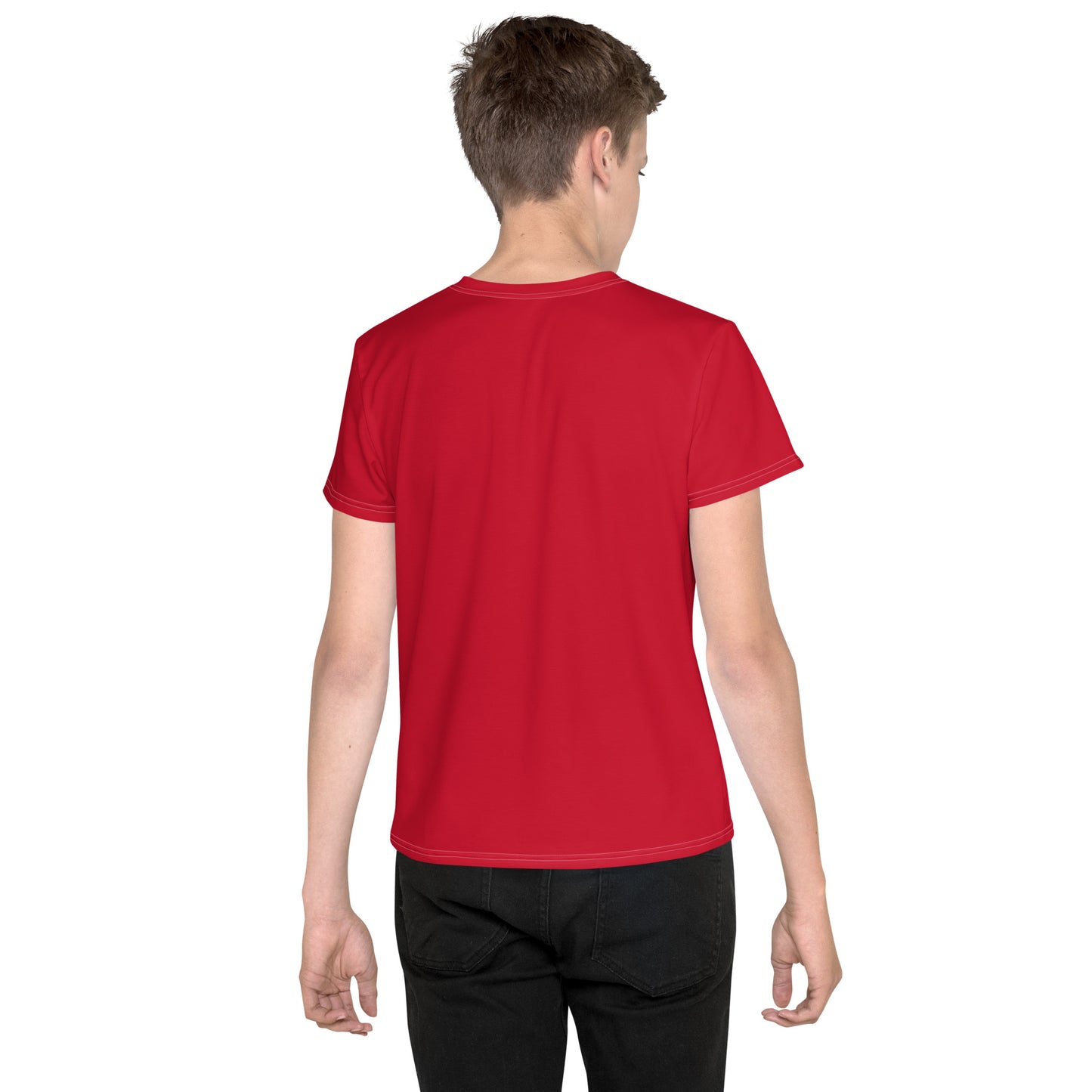 Youth crew neck t-shirt - Firebrick Red