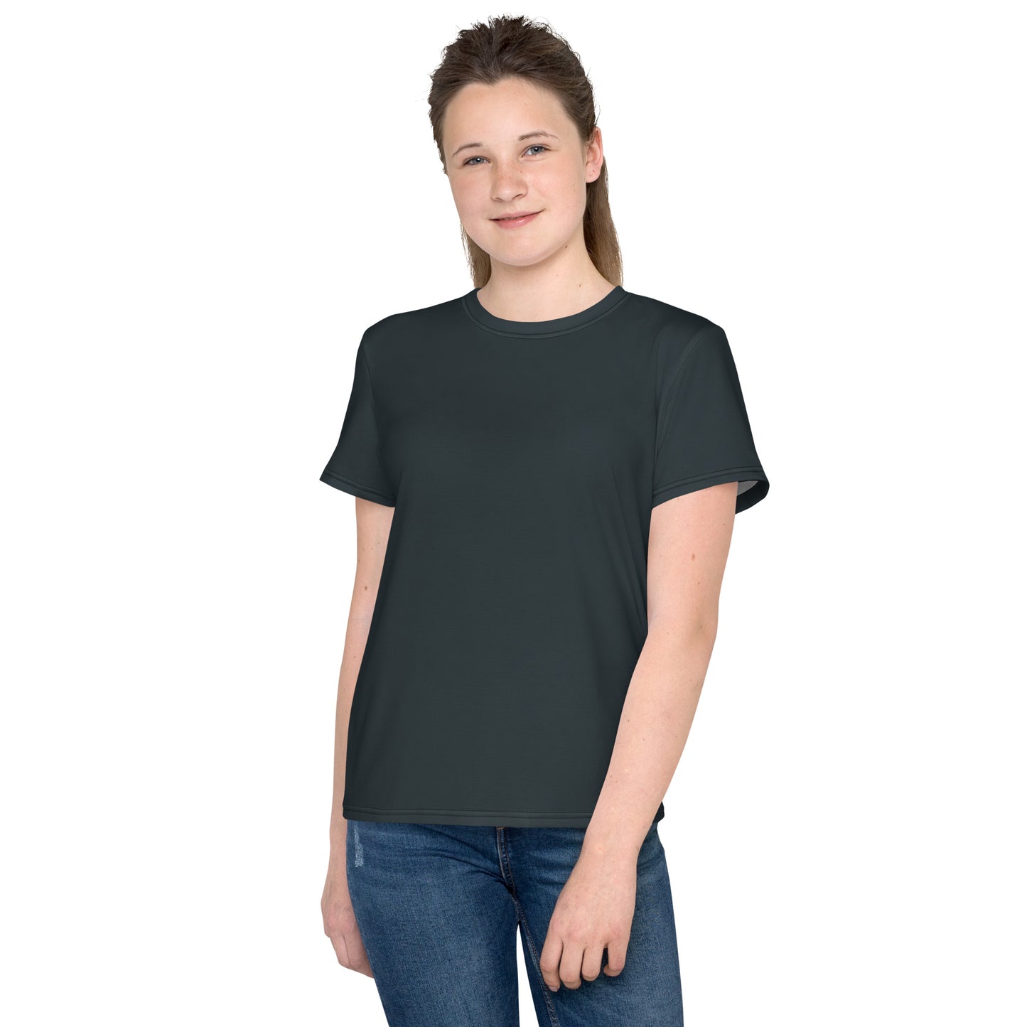 Youth crew neck t-shirt - Gunmetal Grey
