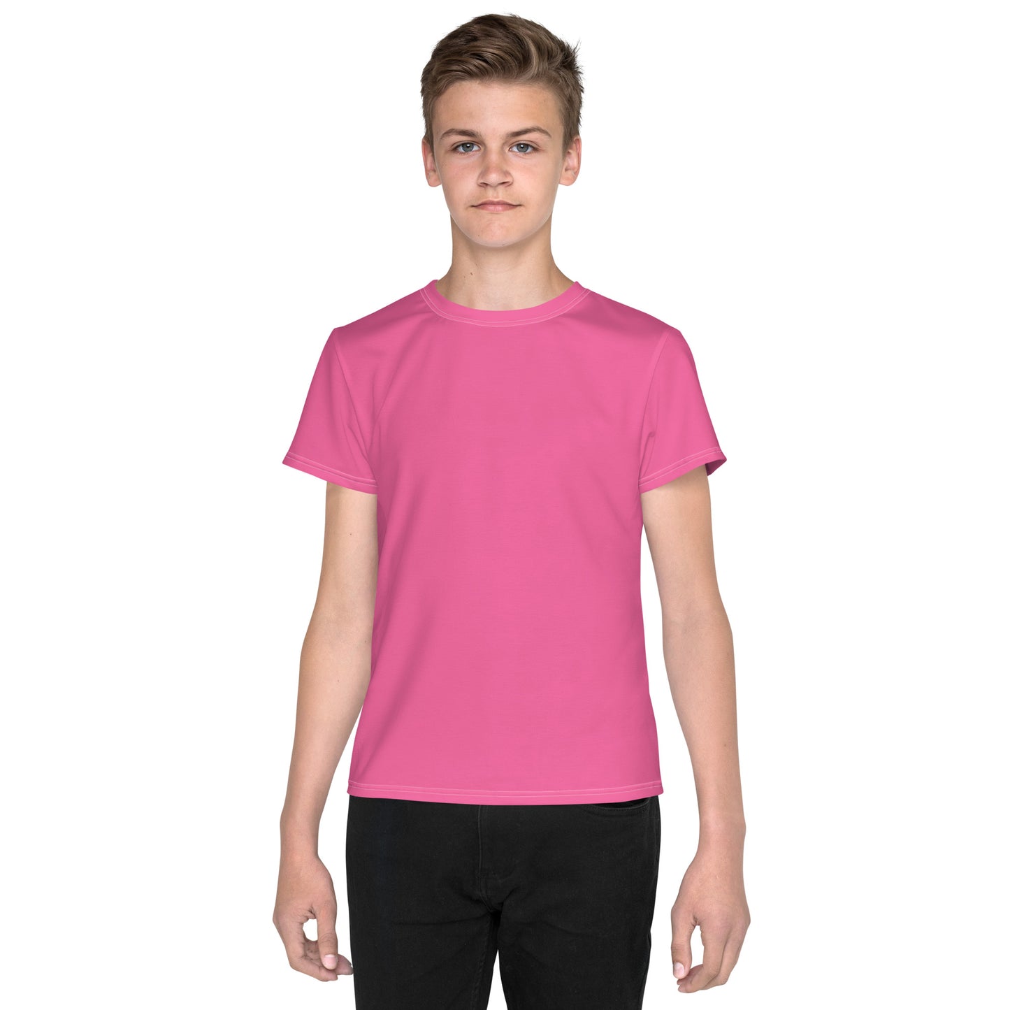 Youth crew neck t-shirt - Brilliant Rose