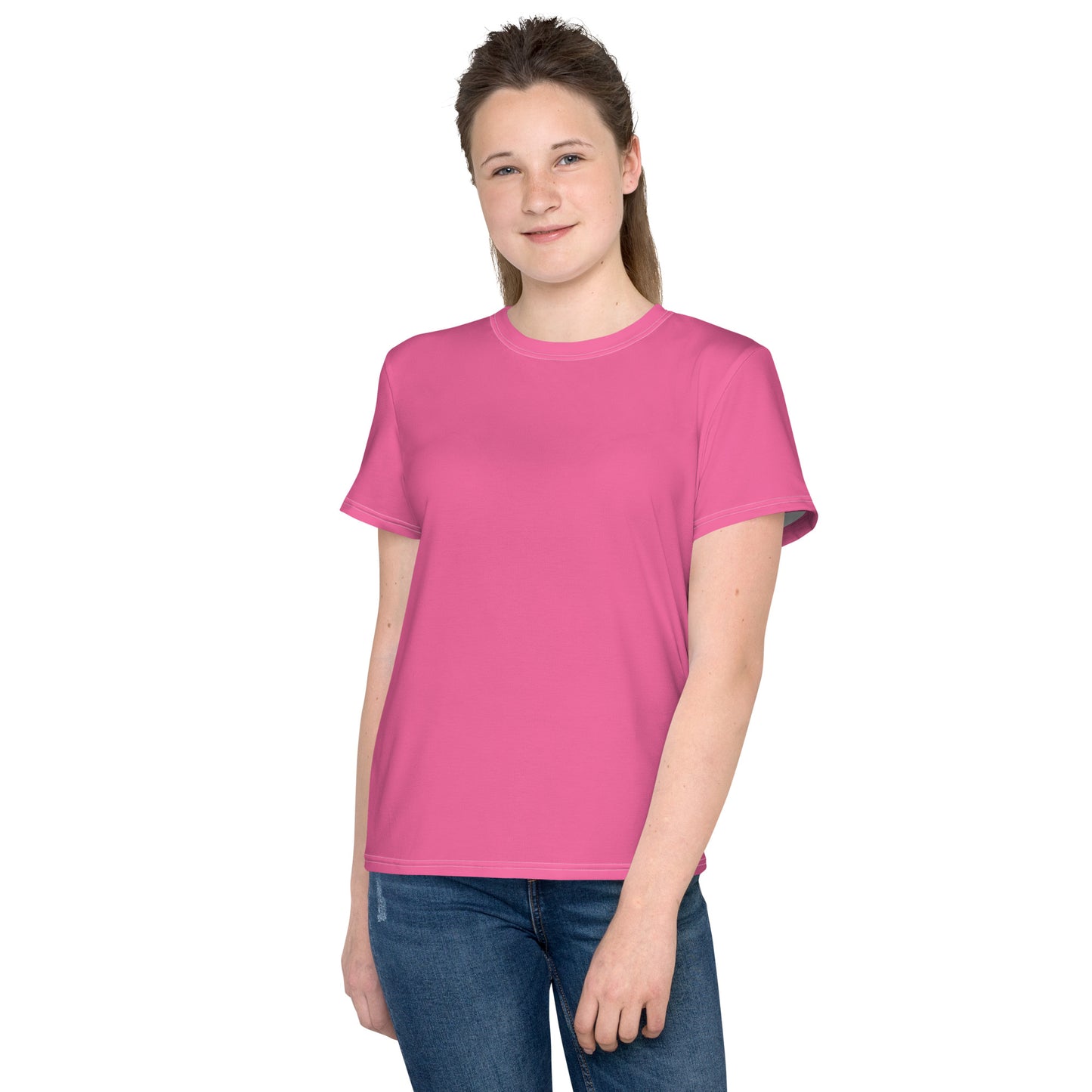Youth crew neck t-shirt - Brilliant Rose