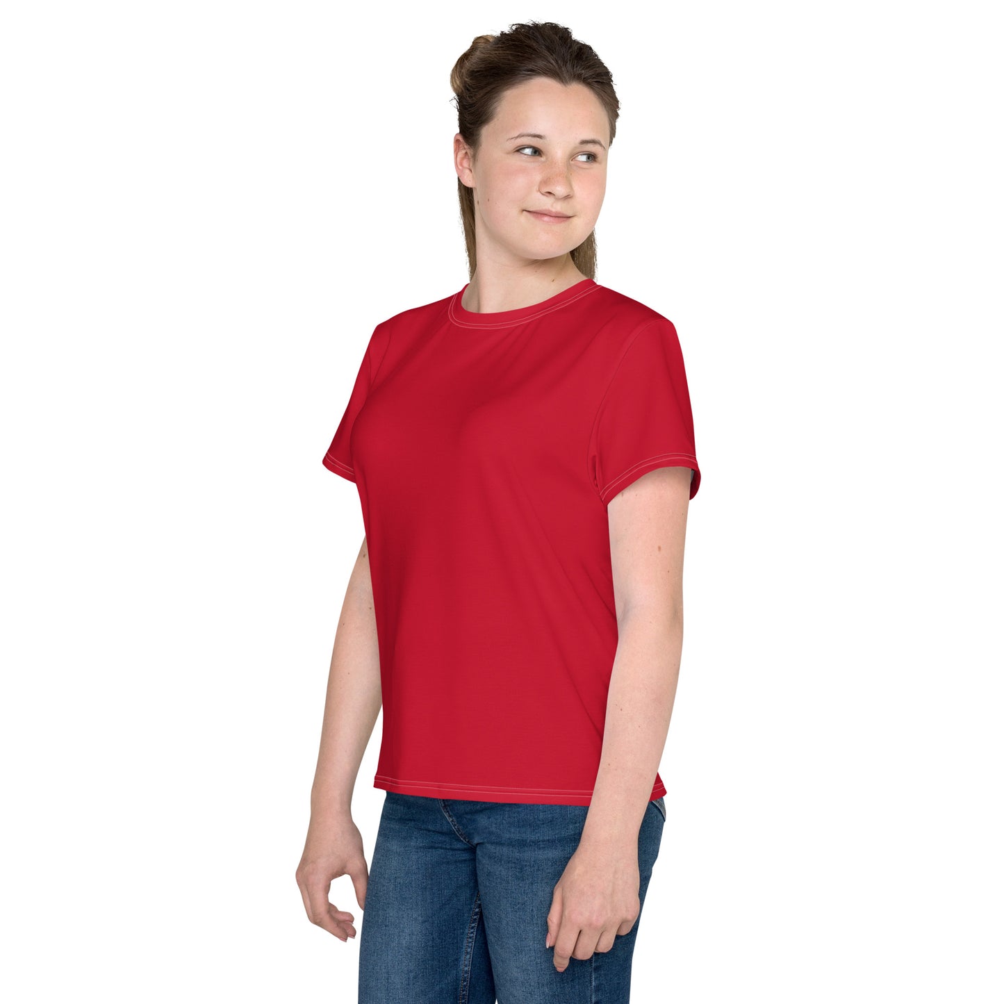 Youth crew neck t-shirt - Firebrick Red
