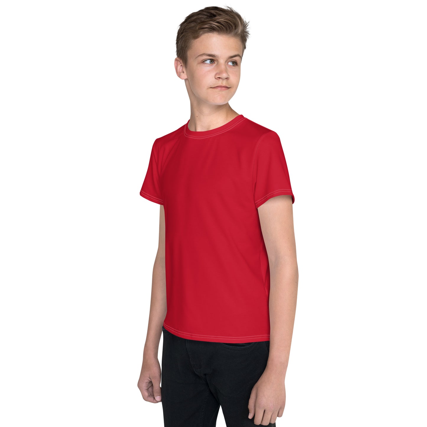 Youth crew neck t-shirt - Firebrick Red