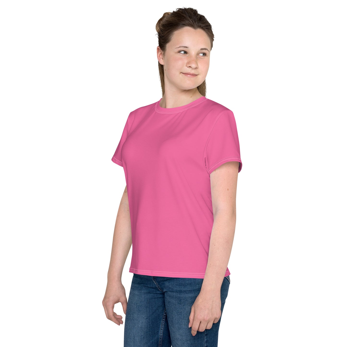 Youth crew neck t-shirt - Brilliant Rose