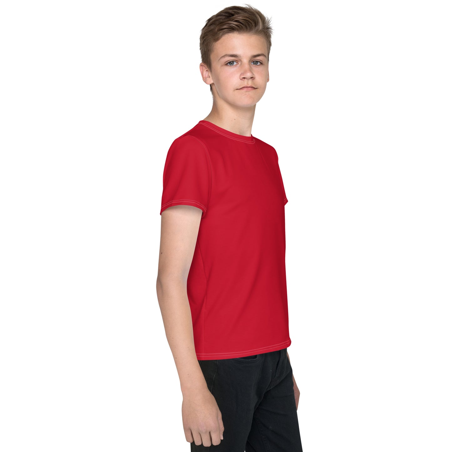 Youth crew neck t-shirt - Firebrick Red