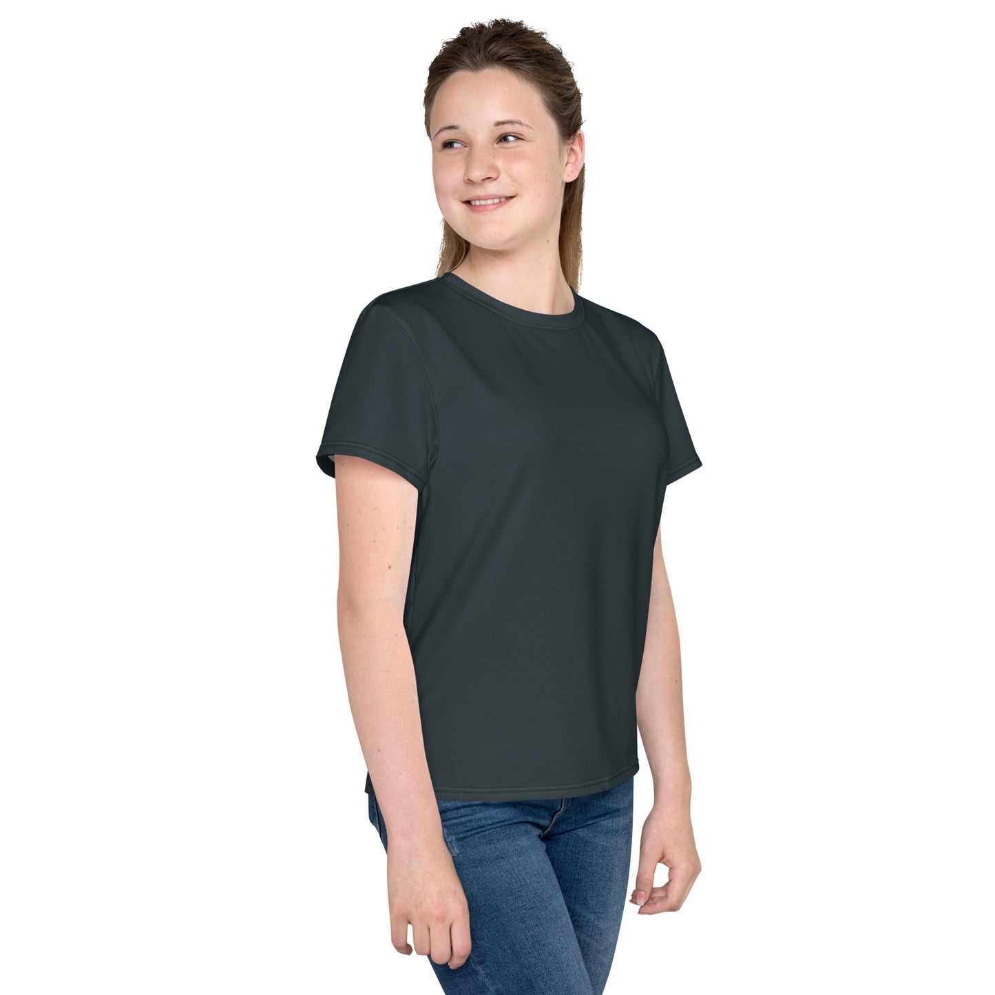 Youth crew neck t-shirt - Gunmetal Grey