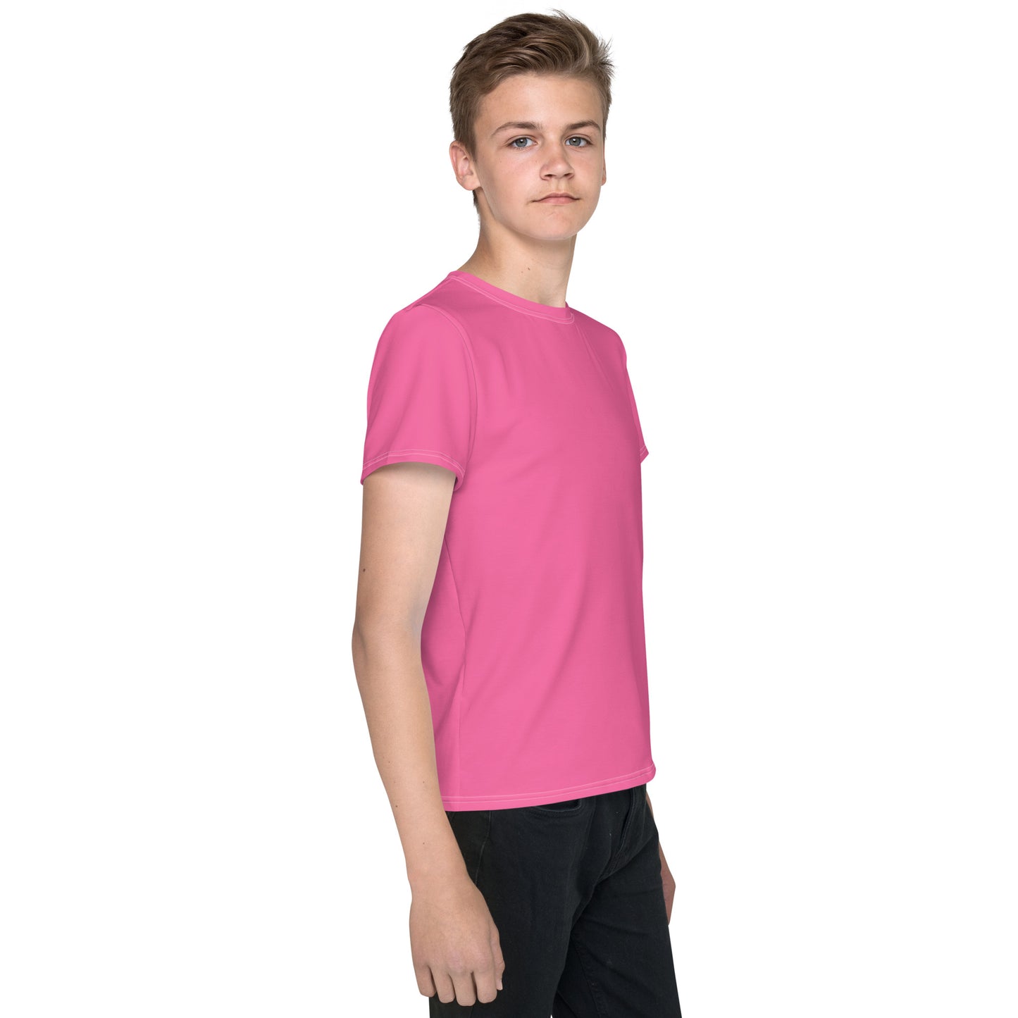 Youth crew neck t-shirt - Brilliant Rose