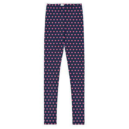 Youth Leggings - Pink Hearts