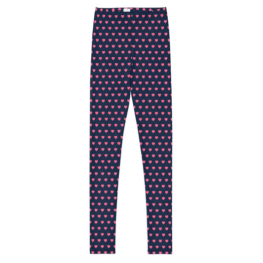 Youth Leggings - Pink Hearts