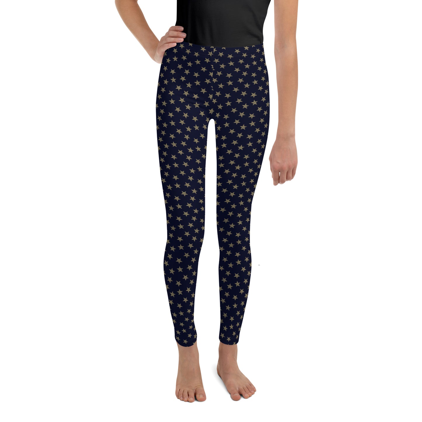 Youth Leggings - Gold Stars