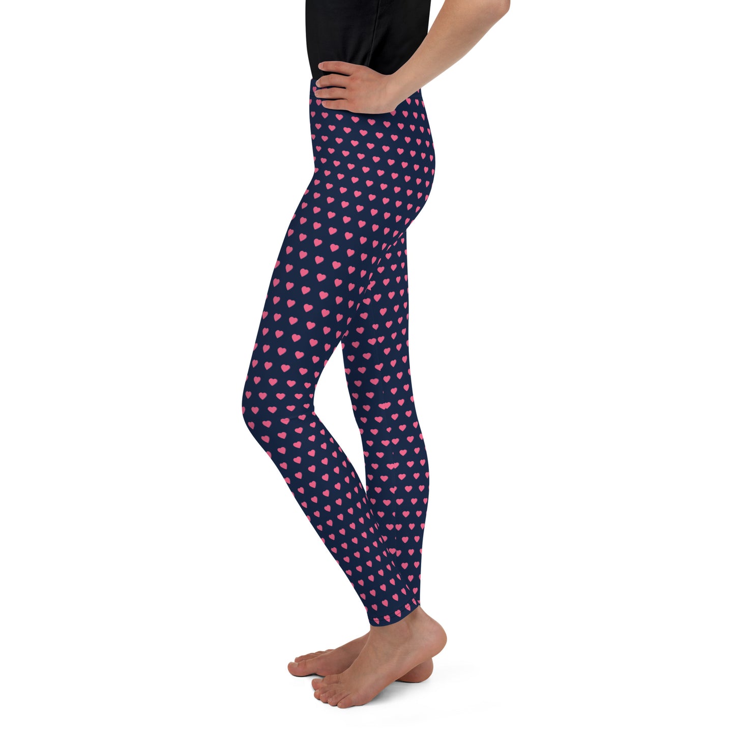 Youth Leggings - Pink Hearts