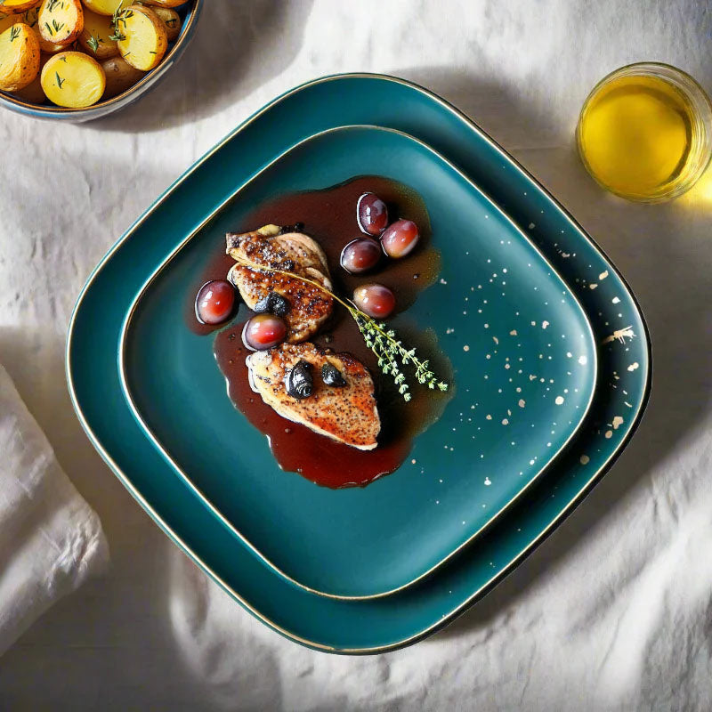 Nordic Green Ceramic Dinnerware Set
