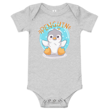 "Penguin" Short Sleeve Baby One Piece