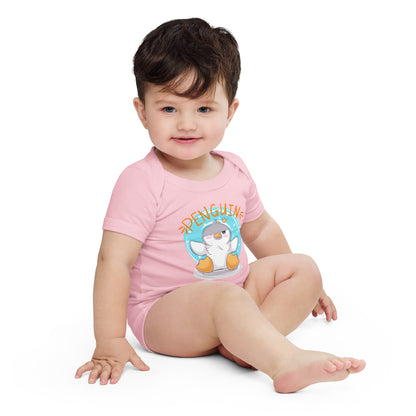 "Penguin" Short Sleeve Baby One Piece