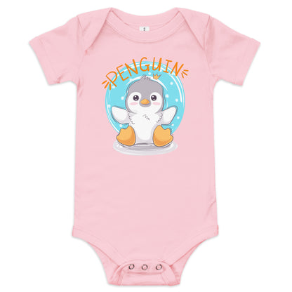 "Penguin" Short Sleeve Baby One Piece