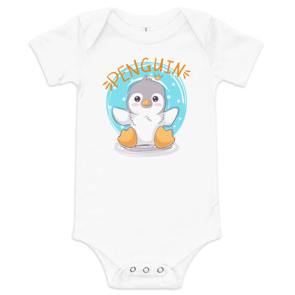 "Penguin" Short Sleeve Baby One Piece