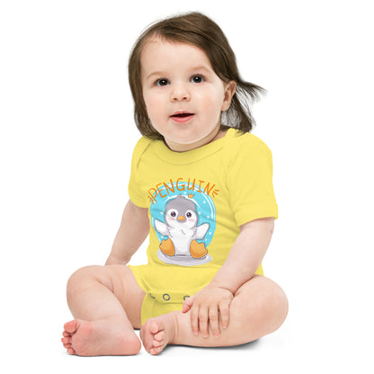 "Penguin" Short Sleeve Baby One Piece