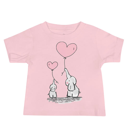 Baby Short Sleeve Tee - Elephants with Balloons