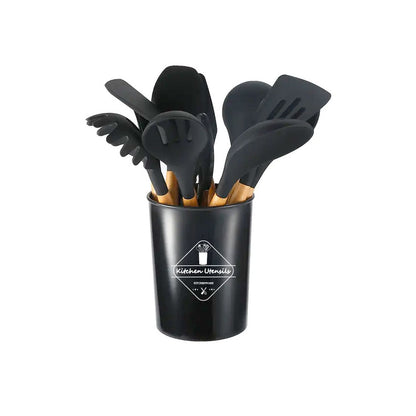 Gourmet 12-Piece Silicone & Wood Utensil Set